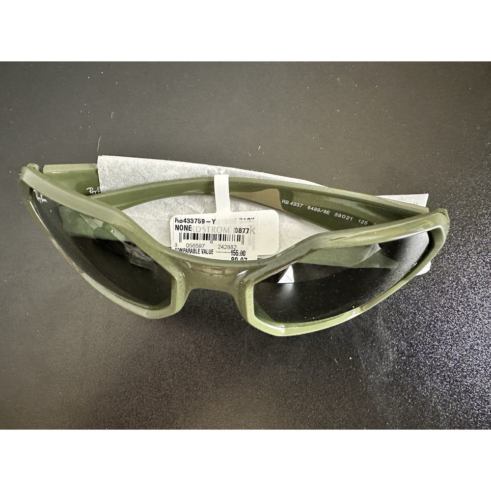 Ray Ban RB4337 6489/8E Sunglasses Green Frame Gradient Lens 59mm NWT - Picture 6 of 13